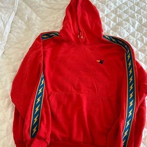 Aviator Nation red bolt stripe hoodie